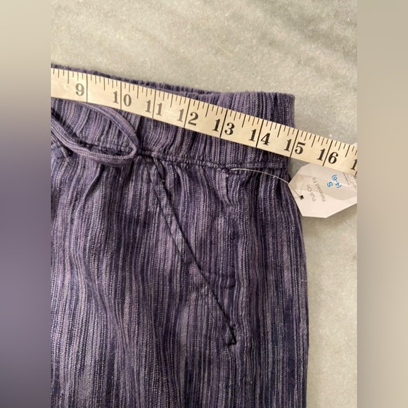 NWT Time & Tru Size S Blue Linen Blend Comfy Pull On Drawstring Shorts Pockets - Picture 13 of 16